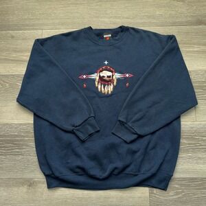 Vintage 90s Signal Sport Habitat Embroidered Buffalo Crewneck XXL USA Sweatshirt